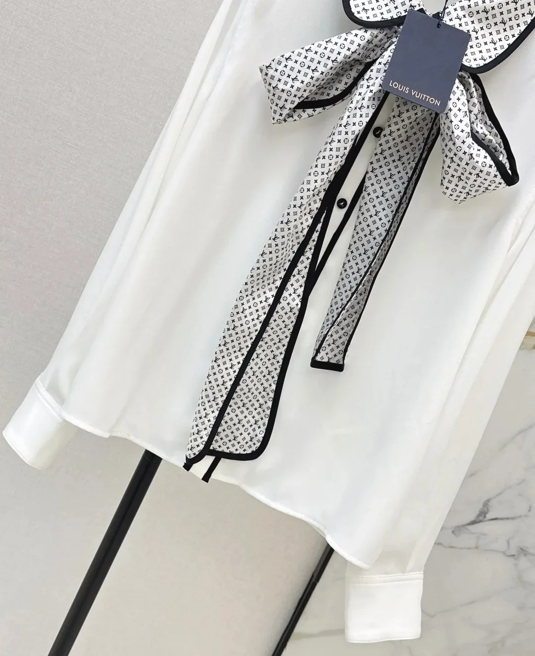 Louis Vuitton Monogram Bow Blouse White - Image 9
