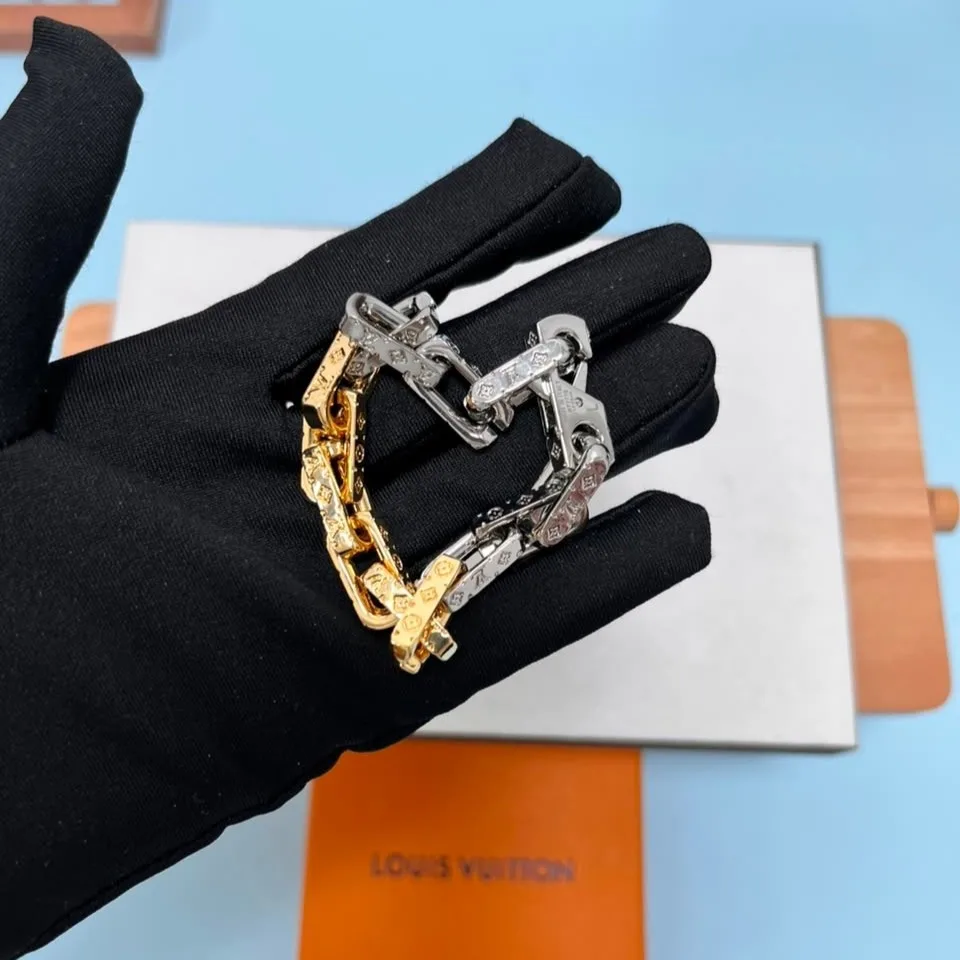 Louis Vuitton Monogram Chain Bracelet Silver/ Gold - Image 6