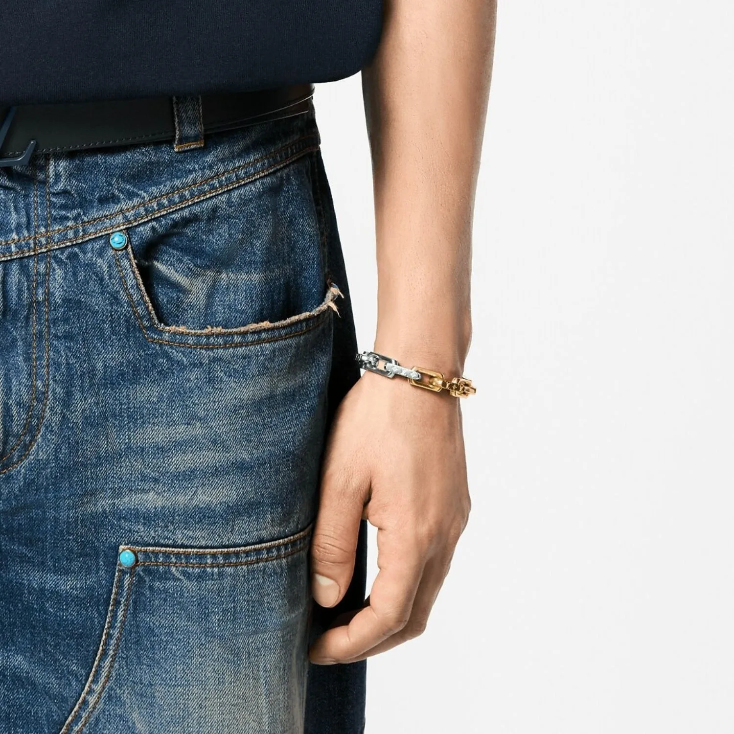Alternative view of Louis Vuitton Monogram Chain Bracelet Silver/ Gold