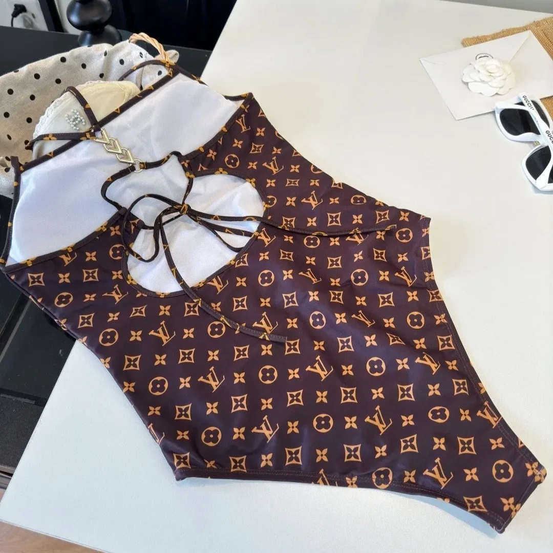 Louis Vuitton Monogram One-Piece Swimsuit Brown Monogram - Image 7