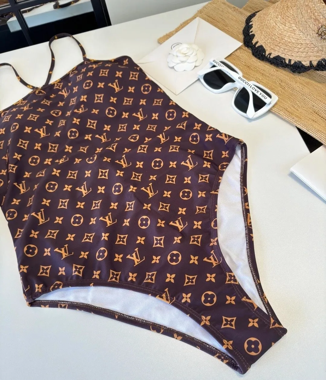 Louis Vuitton Monogram One-Piece Swimsuit Brown Monogram - Image 8