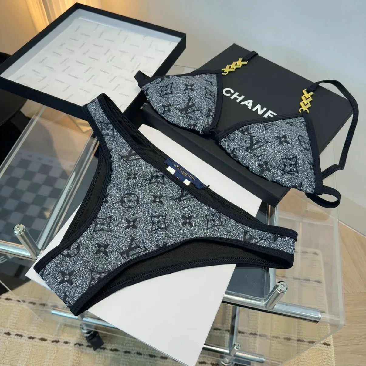 Louis Vuitton Monogram Triangle Bikini Grey Monogram - Image 5