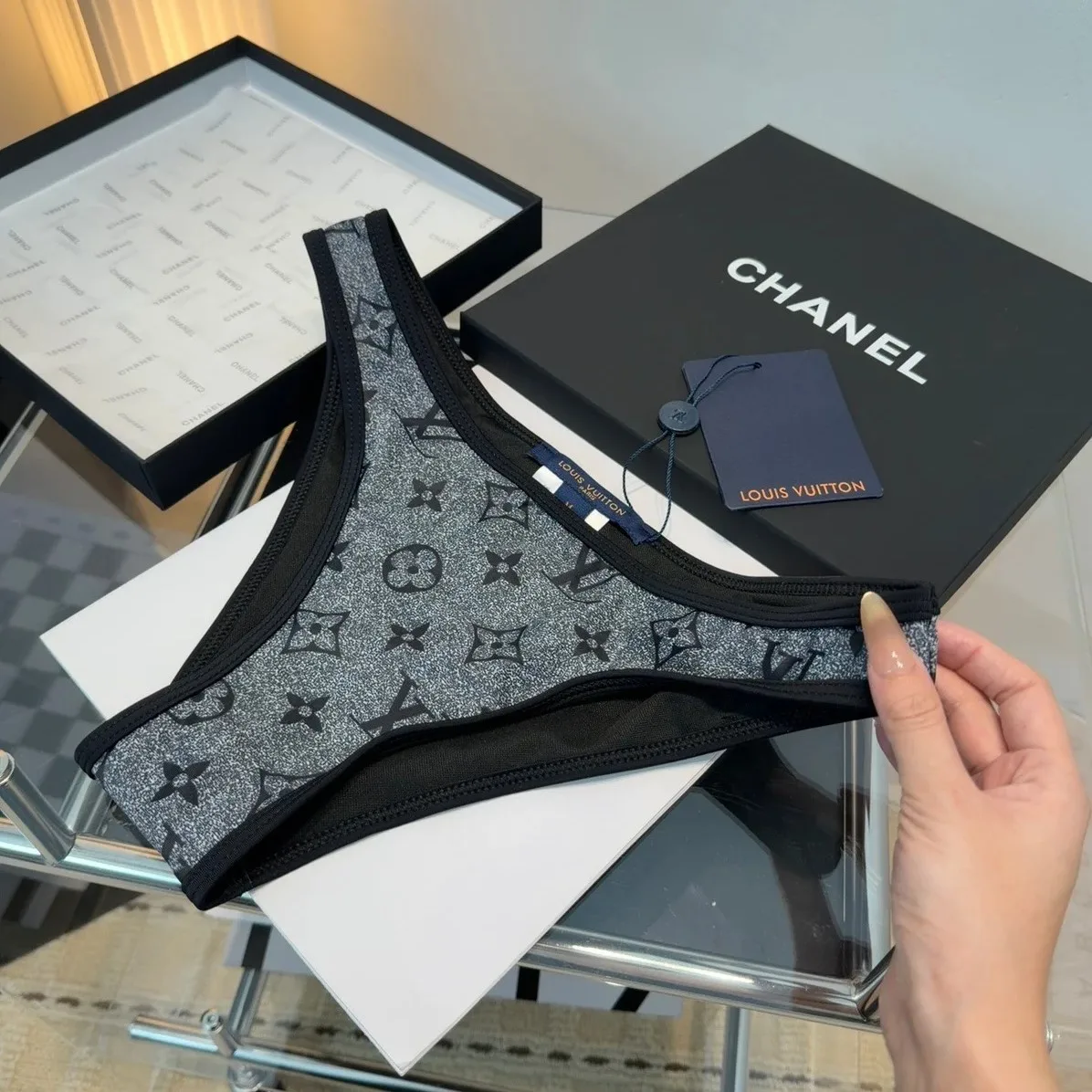 Louis Vuitton Monogram Triangle Bikini Grey Monogram - Image 8