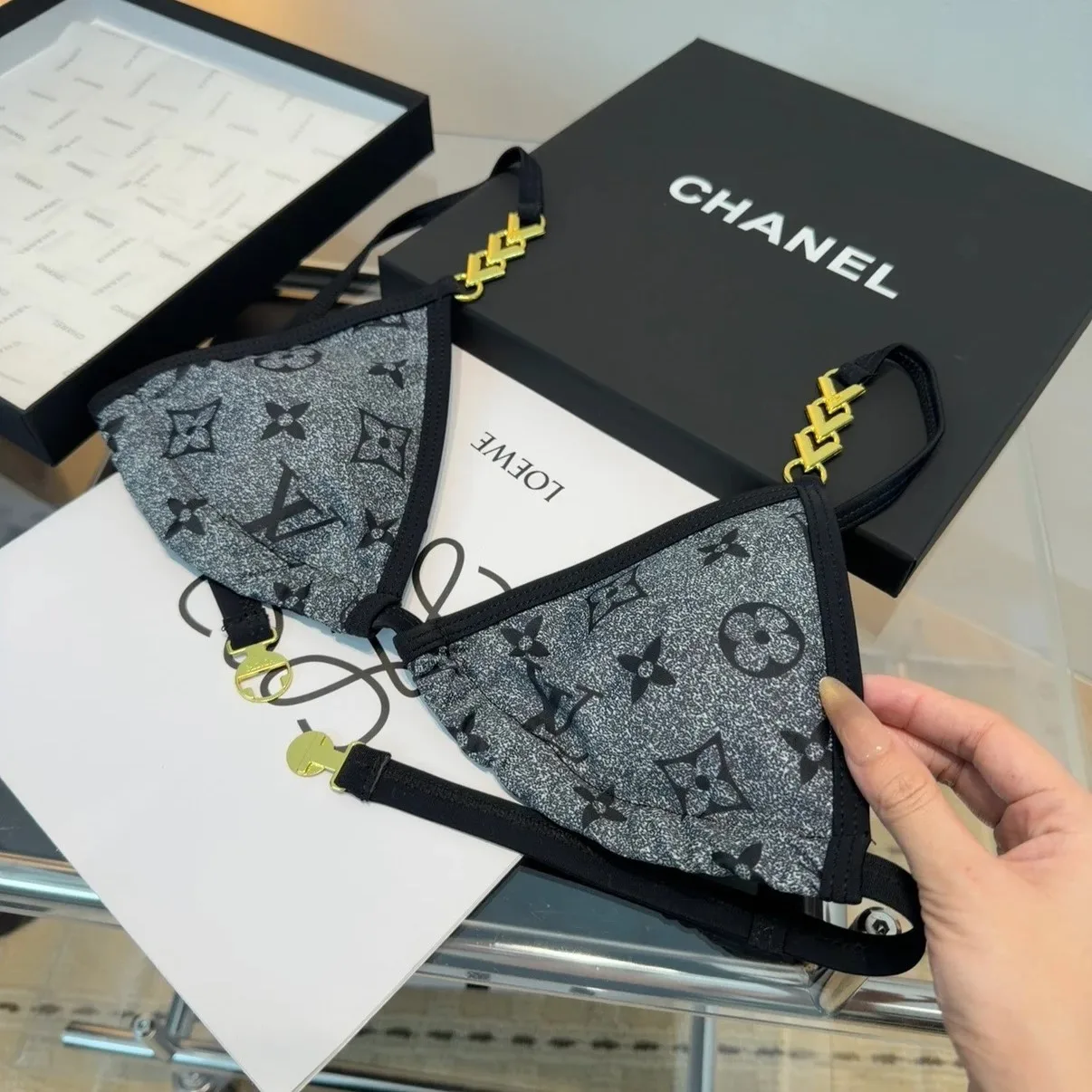 Louis Vuitton Monogram Triangle Bikini Grey Monogram - Image 6