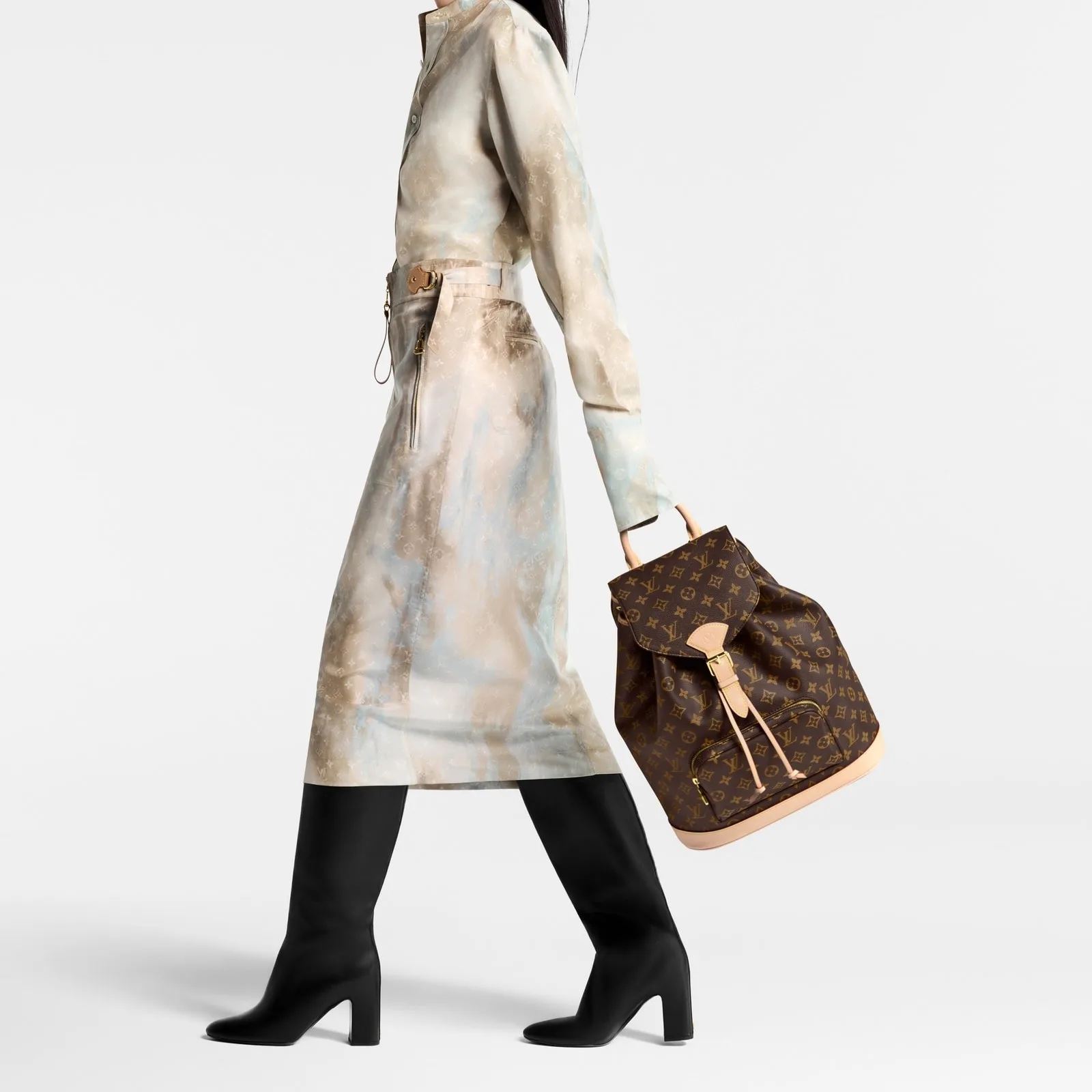 Alternative view of Louis Vuitton Montsouris MM Backpack / Brown Monogram Gold Hardware