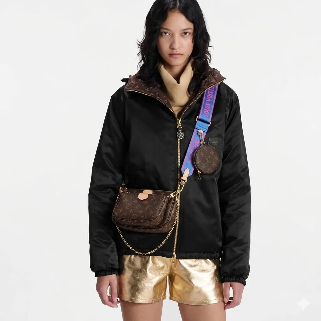 Louis Vuitton Multi Pochette Accessoire Shoulder Bag / Blue Monogram Canvas Gold Hardware - Image 2