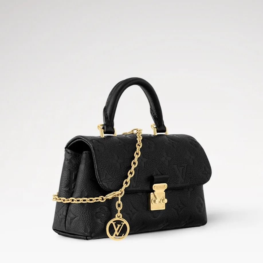 Louis Vuitton Nano Madeleine Top Handle Bag / Black Monogram Empreinte Gold Hardware - Image 3