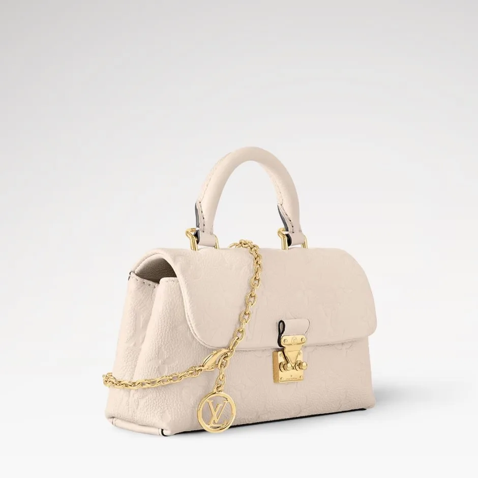 Louis Vuitton Nano Madeleine Top Handle Bag / Cream Monogram Empreinte Gold Hardware - Image 3