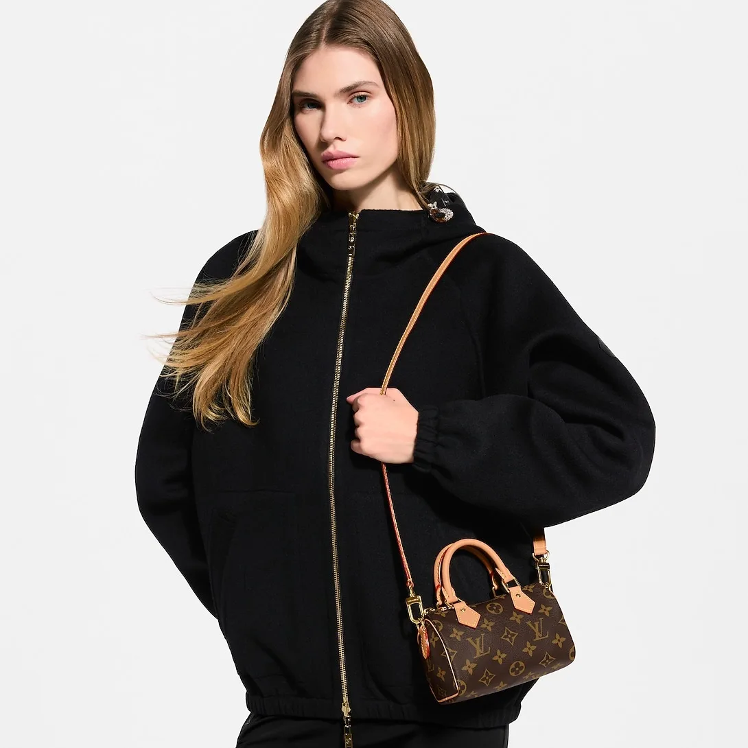 Alternative view of Louis Vuitton Nano Speedy Top Handle Bag / Brown Monogram Canvas Gold Hardware