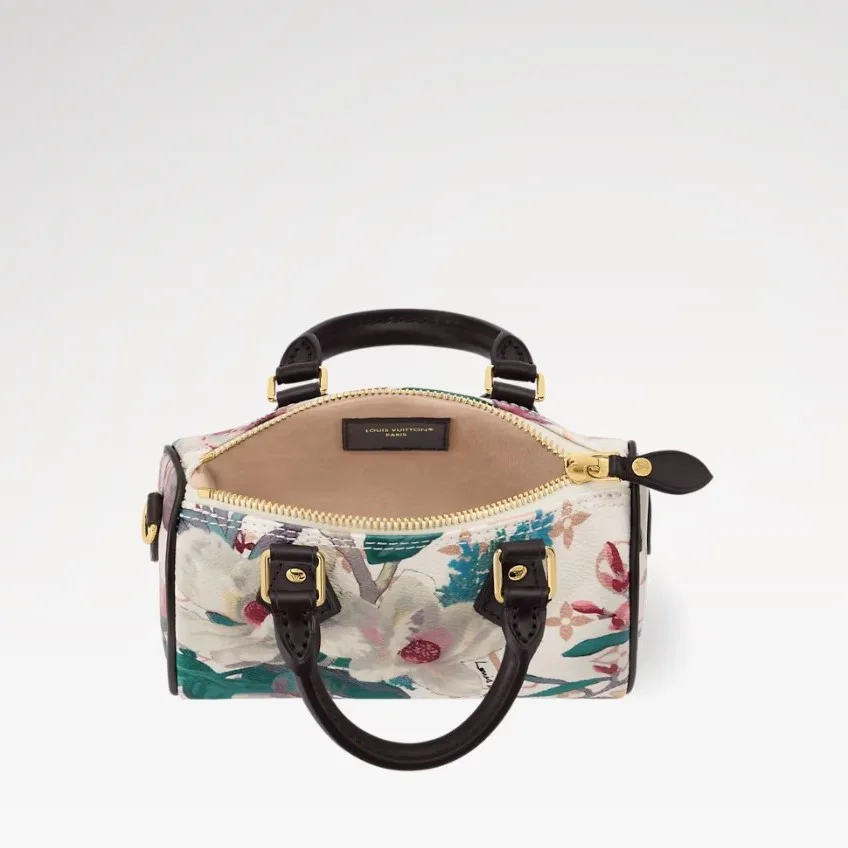 Louis Vuitton Nano Speedy Top Handle Bag / Monogram Dune Gold Hardware - Image 3