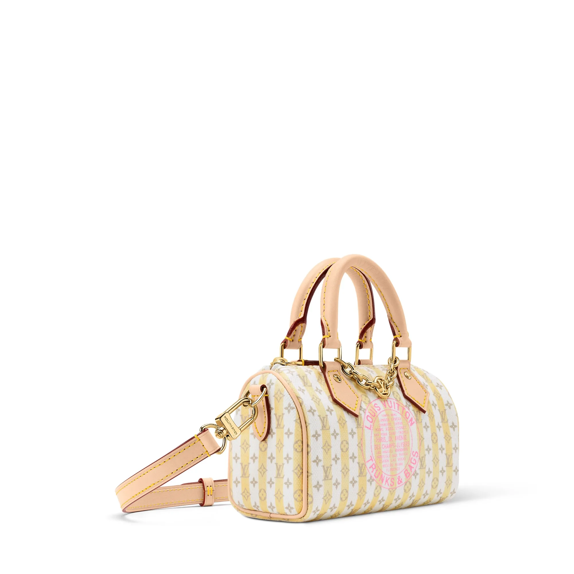 Louis Vuitton Nano Speedy Top Handle Bag / Stamp Banana Gold Hardware - Image 3