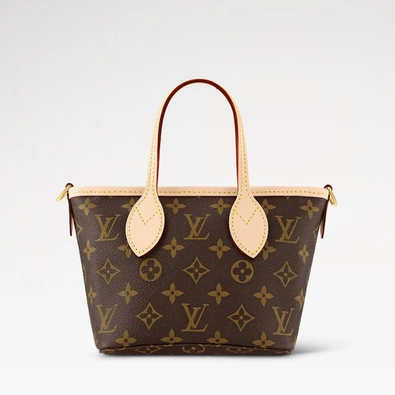 Louis Vuitton Neverfull BB Tote Bag / Beige Gold Hardware - Image 3