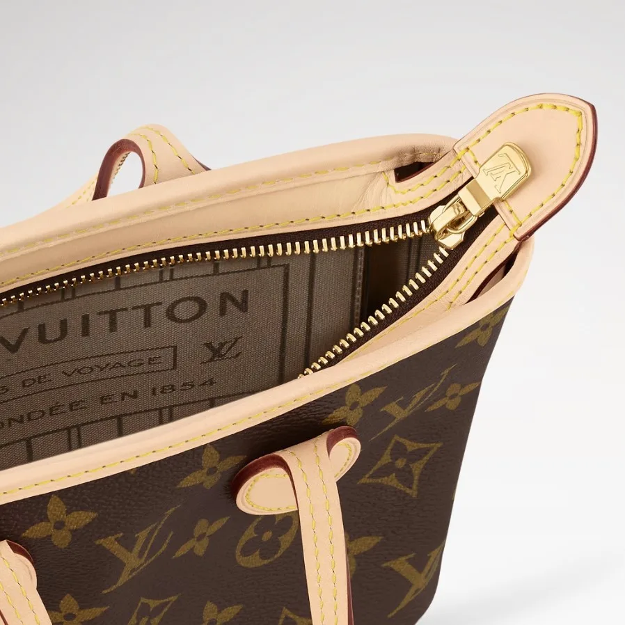 Louis Vuitton Neverfull BB Tote Bag / Beige Gold Hardware - Image 7
