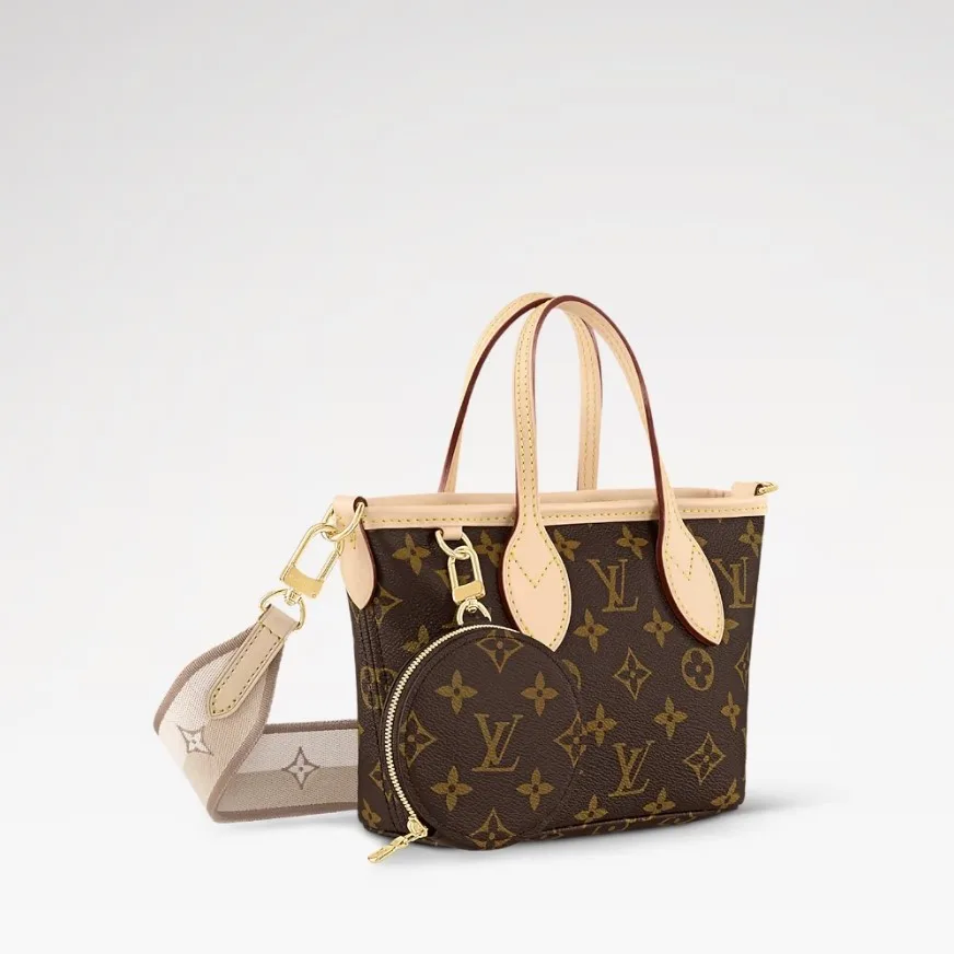 Louis Vuitton Neverfull BB Tote Bag / Beige Gold Hardware - Image 4
