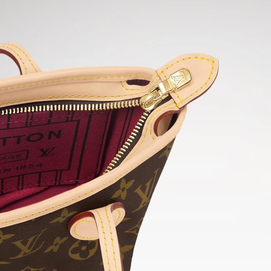Louis Vuitton Neverfull BB Tote Bag / Pink Peony Gold Hardware - Image 8