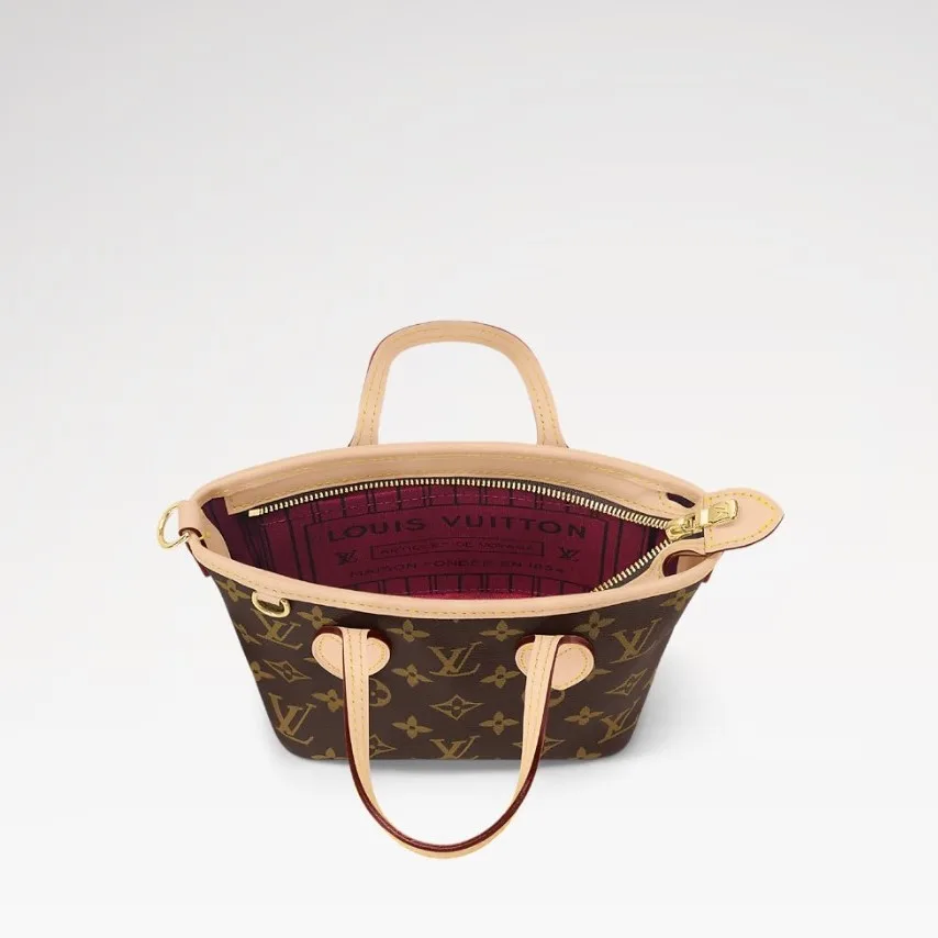 Louis Vuitton Neverfull BB Tote Bag / Pink Peony Gold Hardware - Image 6