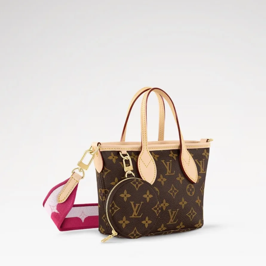 Louis Vuitton Neverfull BB Tote Bag / Pink Peony Gold Hardware - Image 5