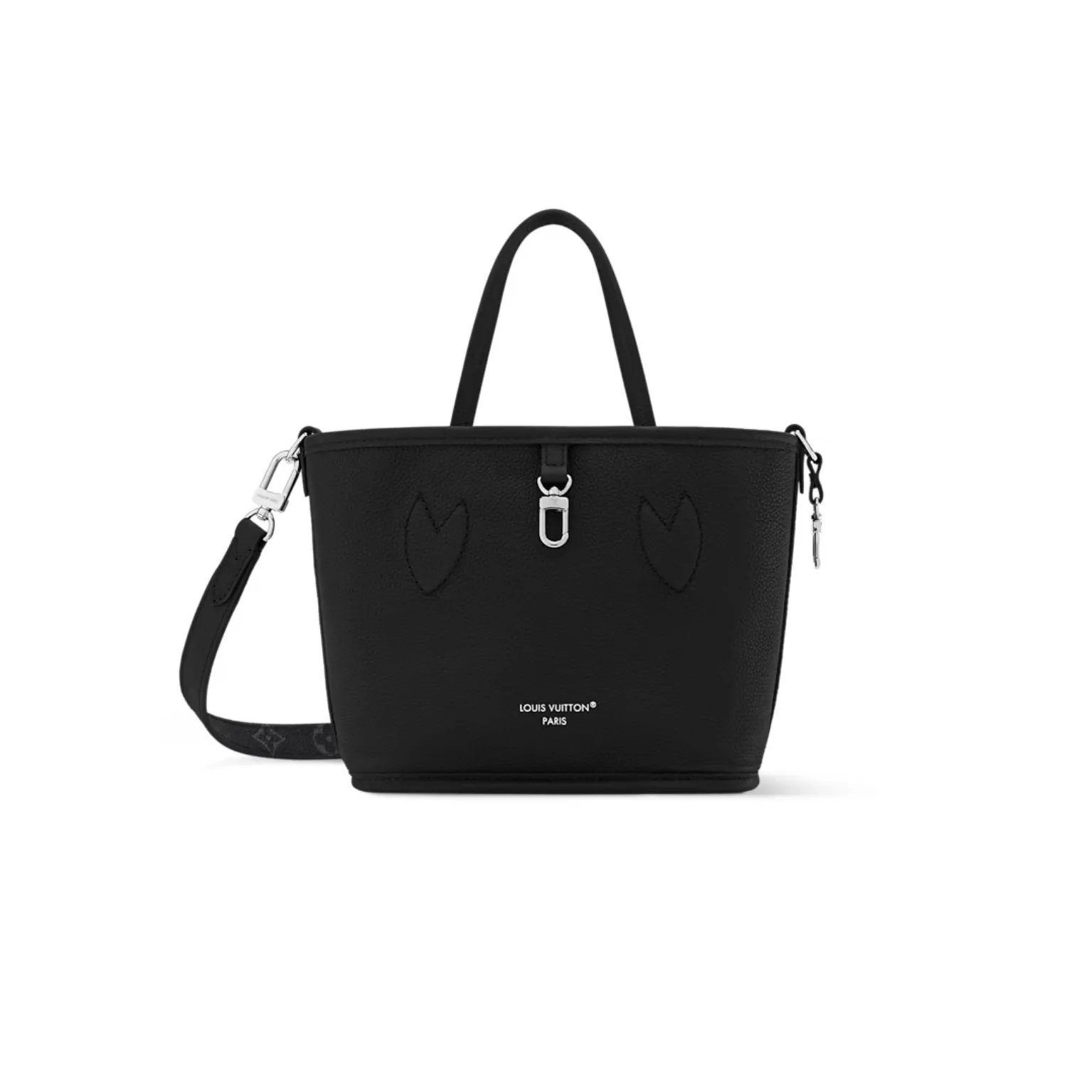 Louis Vuitton Neverfull Bandouliere Inside Out BB Tote Bag / Black Silver Hardware - Image 3