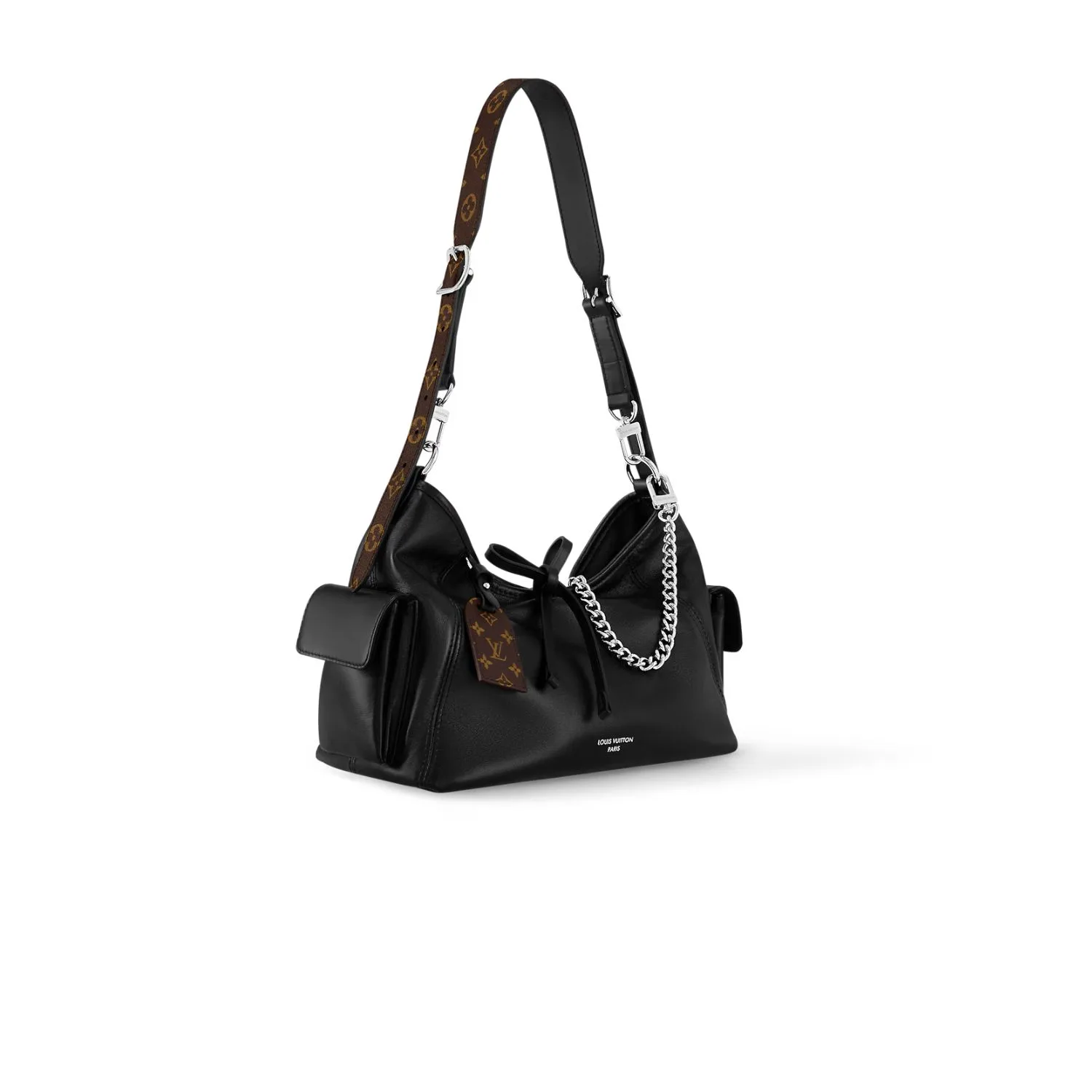 Louis Vuitton CarryAll Cargo PM Shoulder Bag / Black Silver Hardware - Image 3