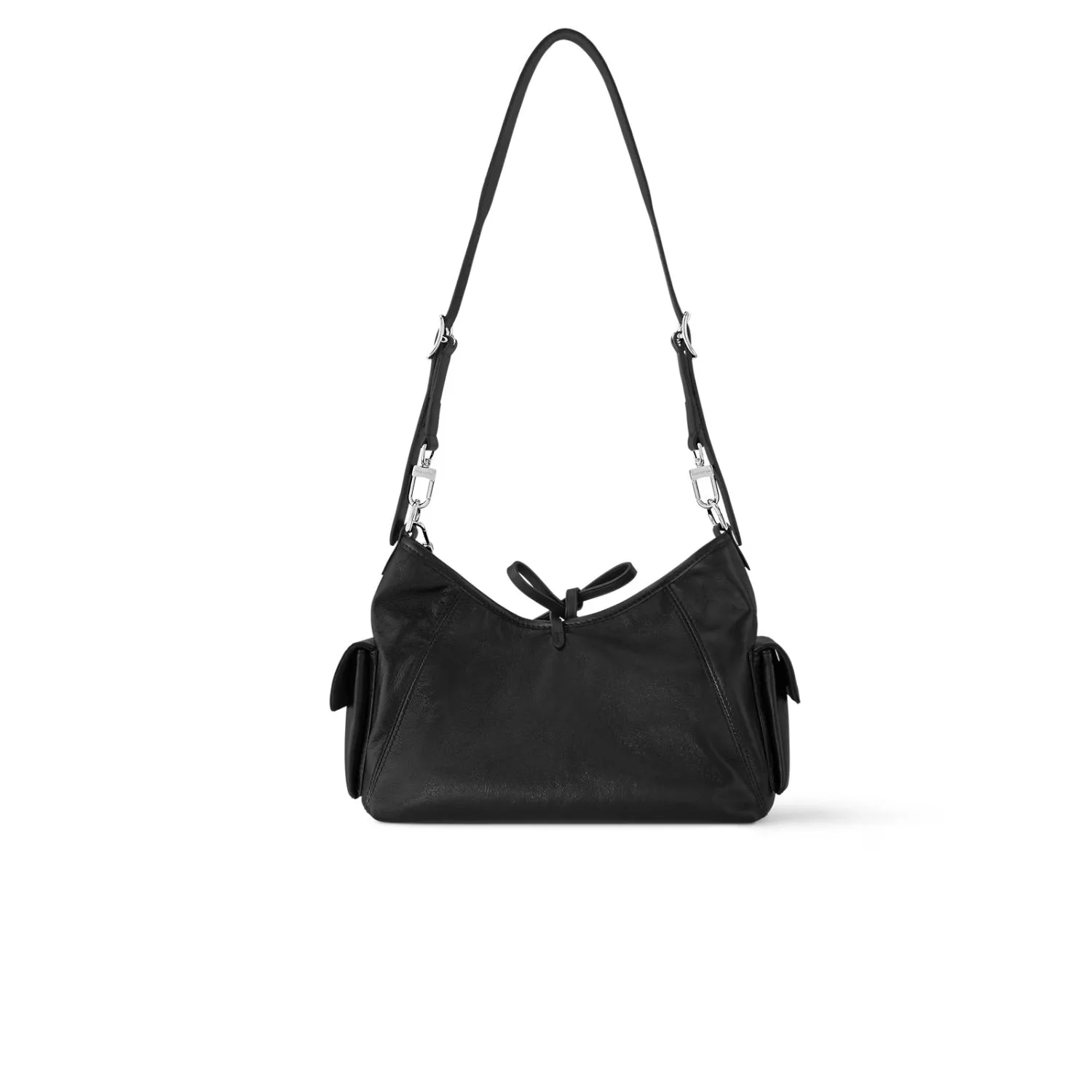 Louis Vuitton CarryAll Cargo PM Shoulder Bag / Black Silver Hardware - Image 4