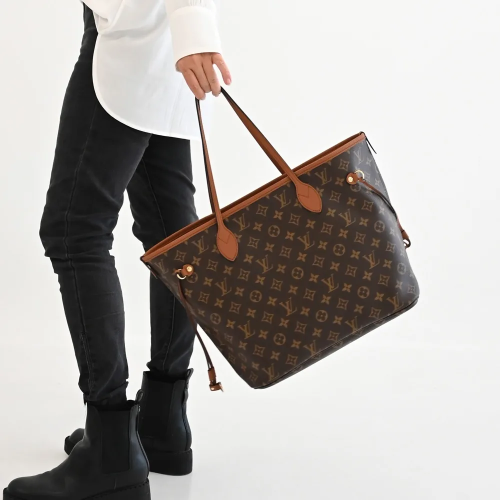 Alternative view of Louis Vuitton Neverfull Inside Out MM Tote Bag / Tan Gold Hardware