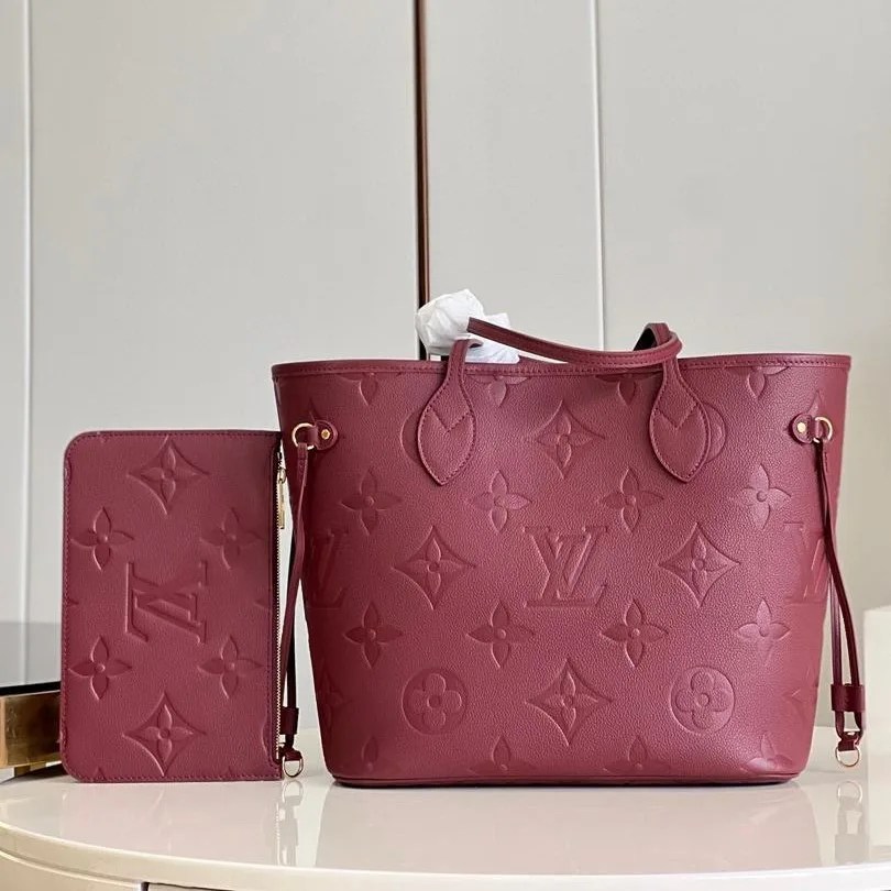 Louis Vuitton Neverfull MM Tote Bag / Wine Gold Hardware - Image 3