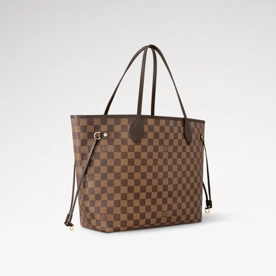 Louis Vuitton Neverfull MM Tote Bag / Brown Damier Ebene Gold Hardware - Image 4