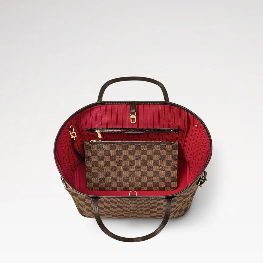 Louis Vuitton Neverfull MM Tote Bag / Brown Damier Ebene Gold Hardware - Image 5