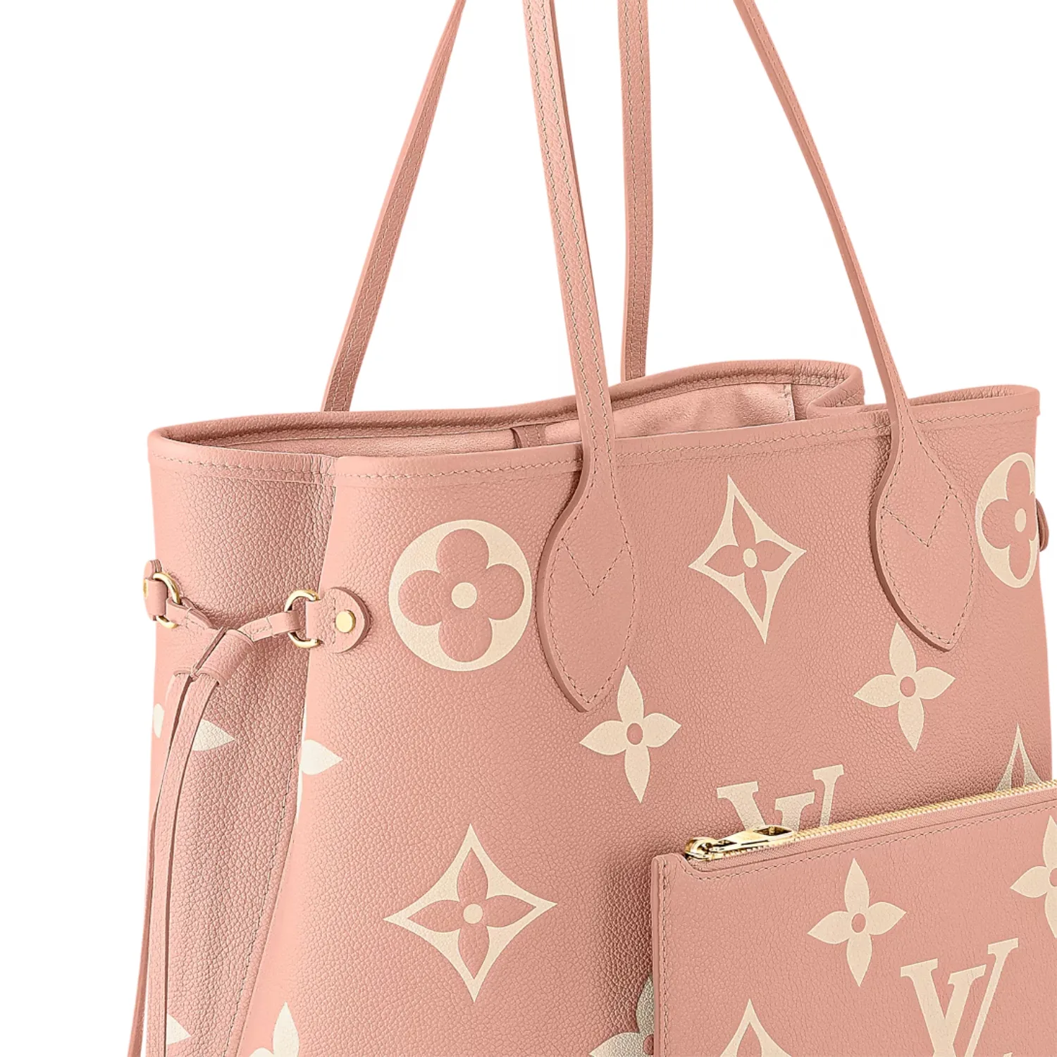Louis Vuitton Neverfull MM Tote Bag / Pink Monogram Empreinte Gold Hardware - Image 7