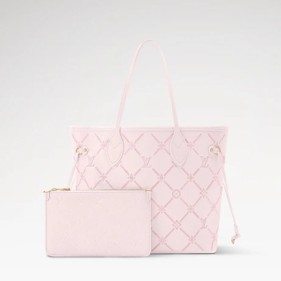 Louis Vuitton Neverfull MM Tote Bag / Light Bliss Couture Gold Hardware - Image 3