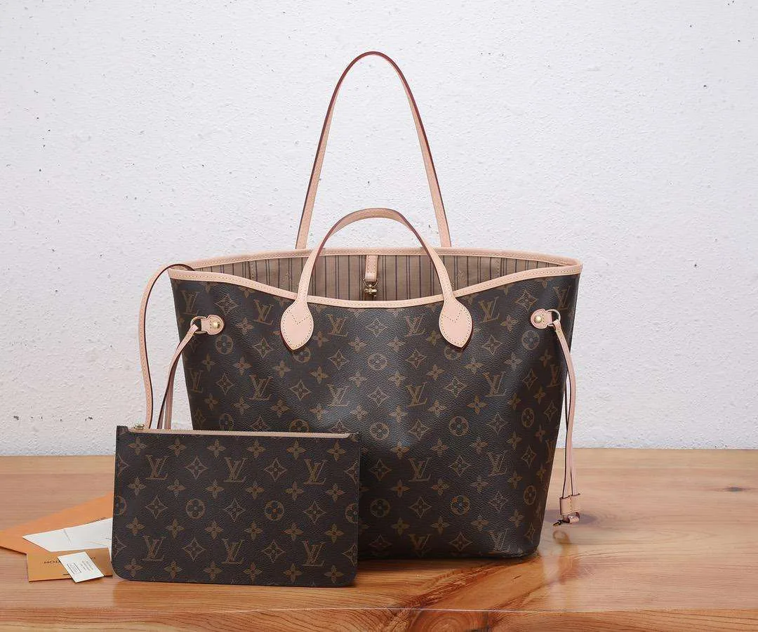 Louis Vuitton Neverfull MM Tote Bag / Brown Monogram Canvas Gold Hardware - Image 3