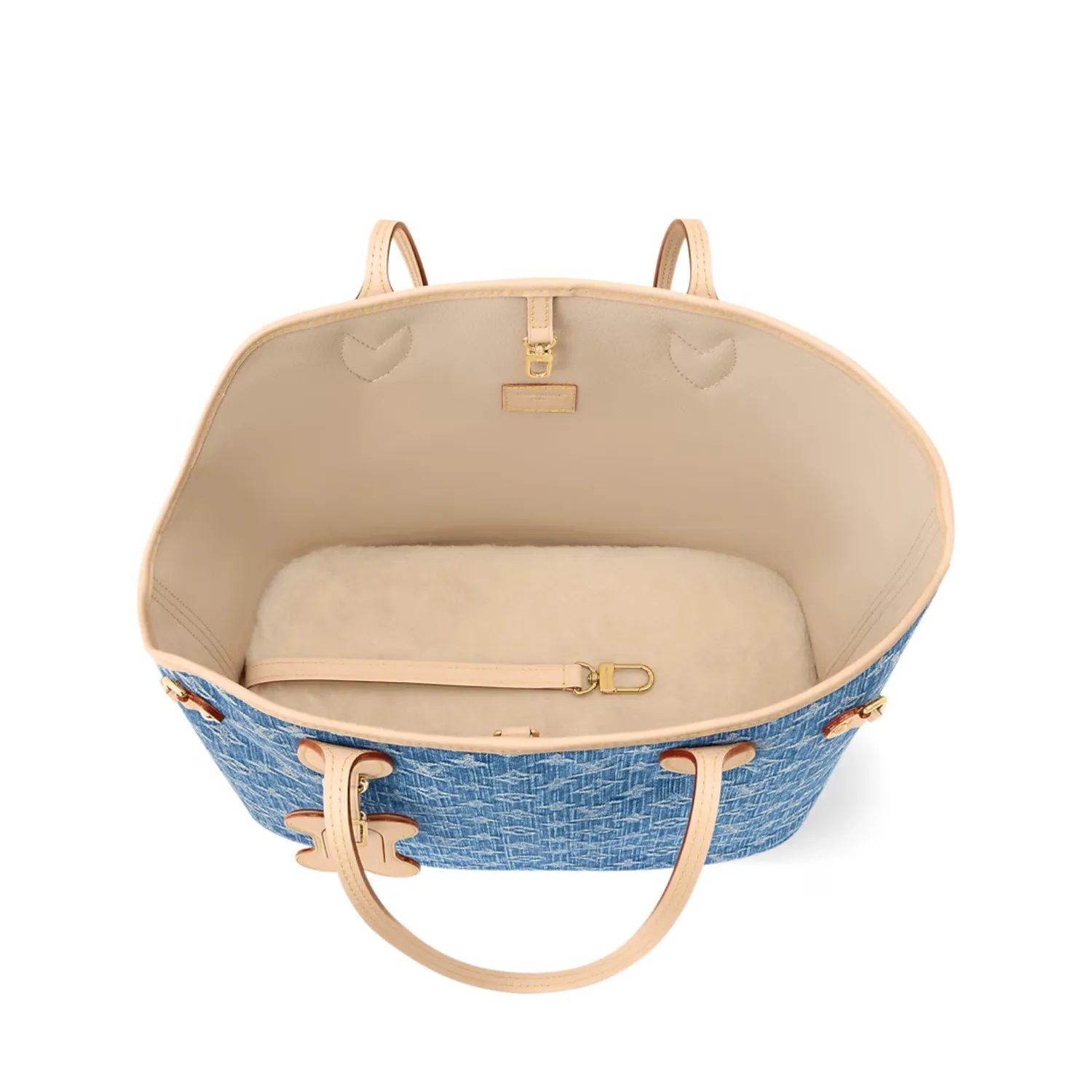 Louis Vuitton Neverwoof Tote Bag / Blue Denim Gold Hardware - Image 5