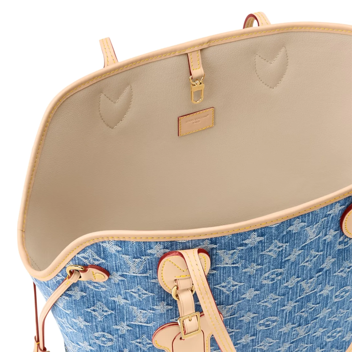 Louis Vuitton Neverwoof Tote Bag / Blue Denim Gold Hardware - Image 4