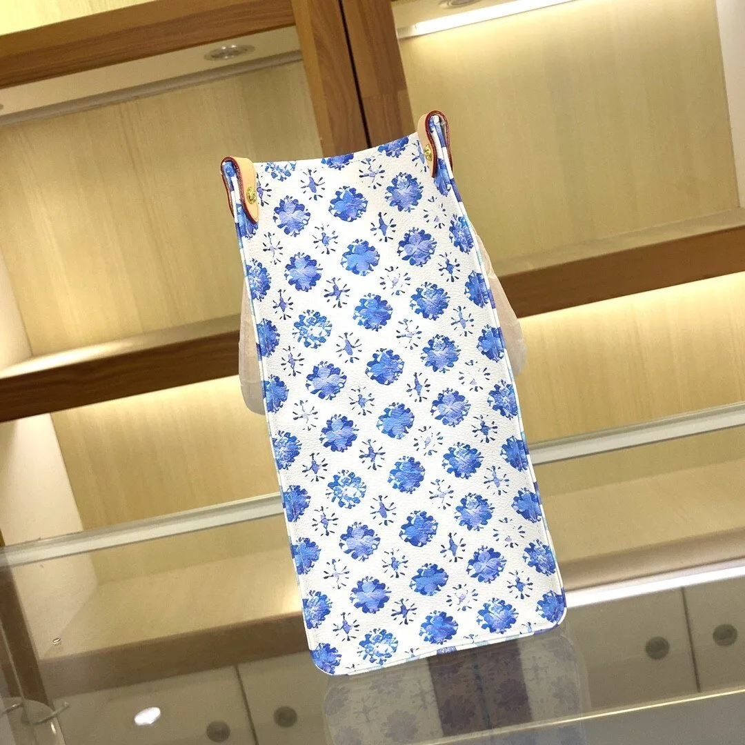 Alternative view of Louis Vuitton OnTheGo MM Tote Bag / Blue Gold Hardware