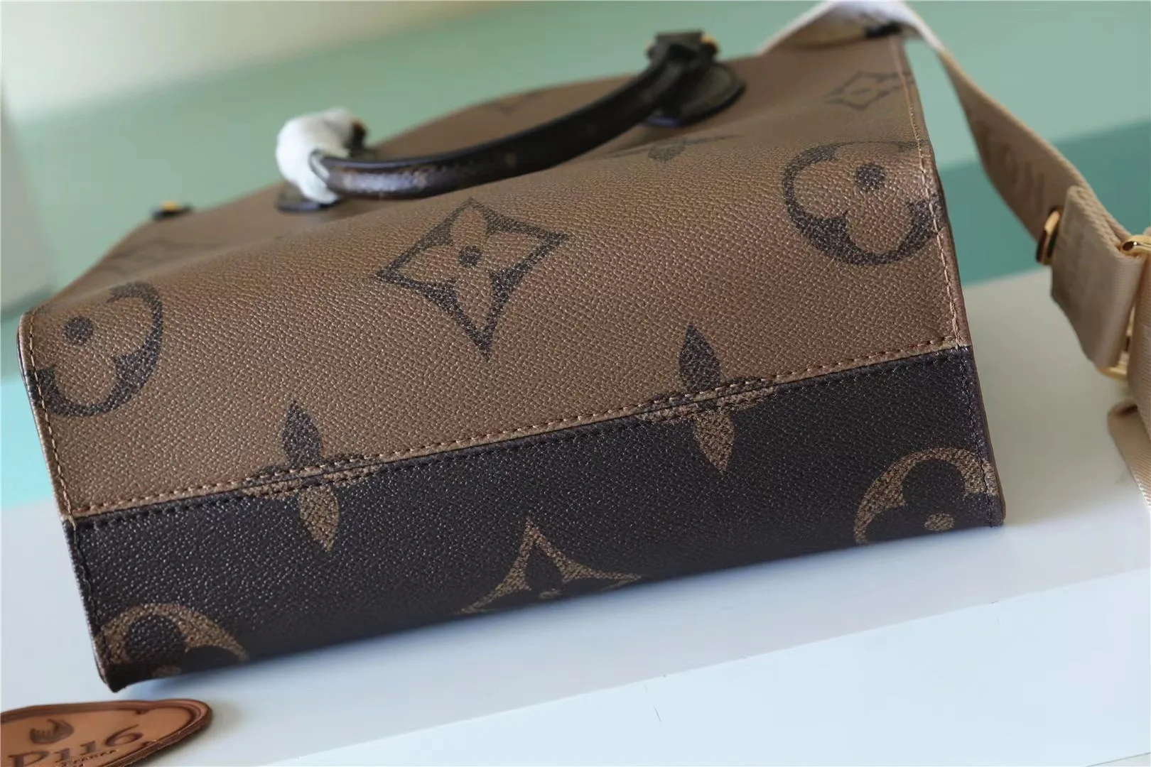 Louis Vuitton OnTheGo PM Tote Bag / Brown Gold Hardware - Image 7