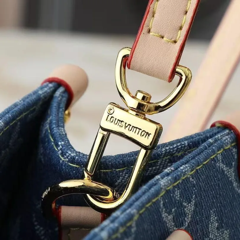 Louis Vuitton OnTheGo PM Tote Bag / Denim Blue Gold Hardware - Image 10