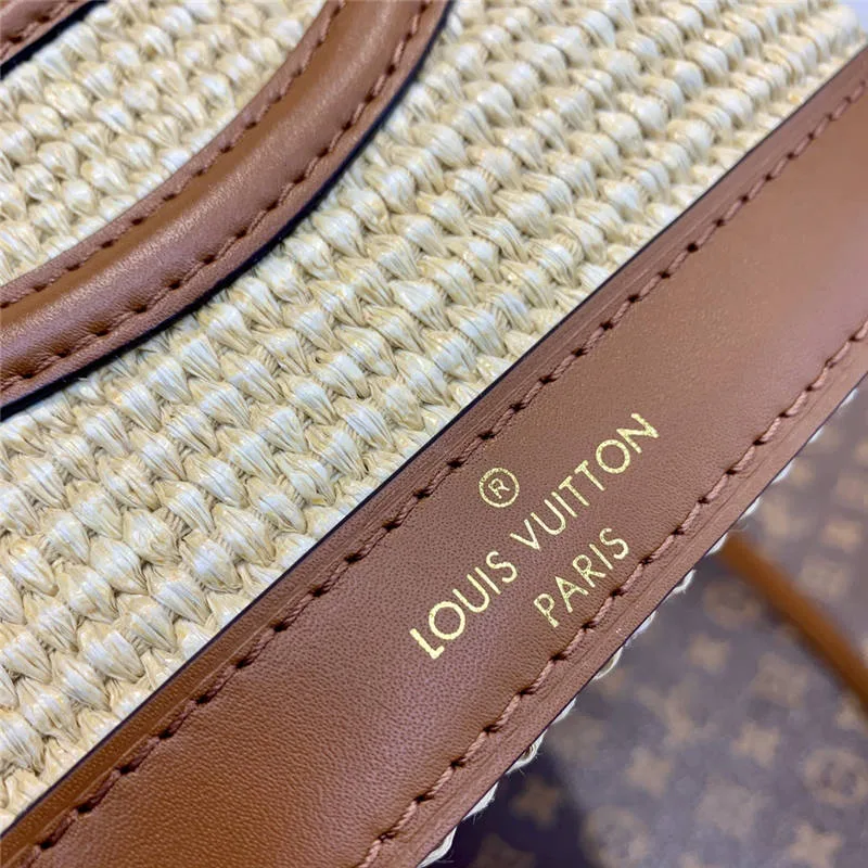 Louis Vuitton Petit Bucket Raffia Beige / LV - Image 7
