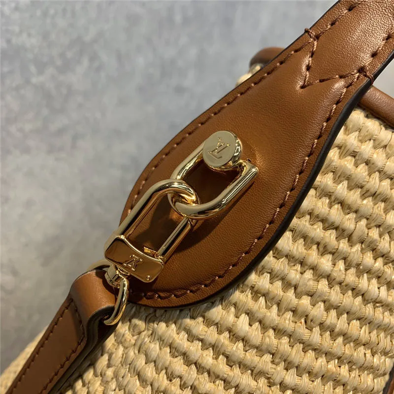 Louis Vuitton Petit Bucket Raffia Beige / LV - Image 8