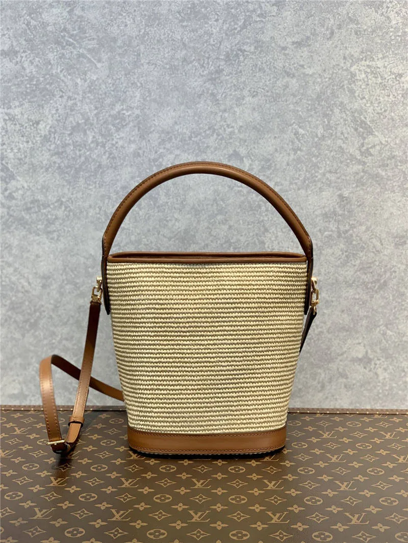 Louis Vuitton Petit Bucket Raffia Beige / LV - Image 4