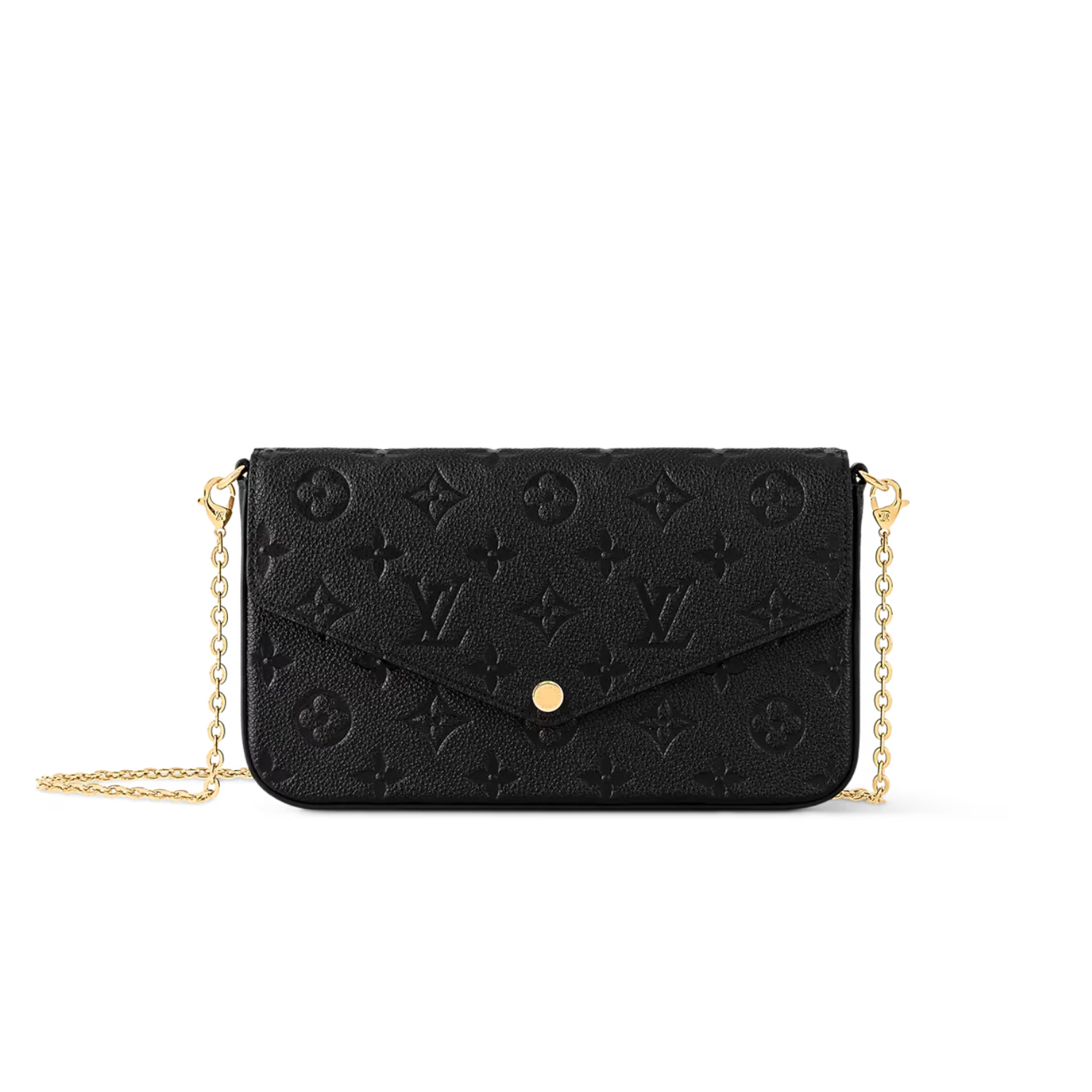 Louis Vuitton Pochette Felicie Shoulder Bag / Black Monogram Empreinte Gold Hard