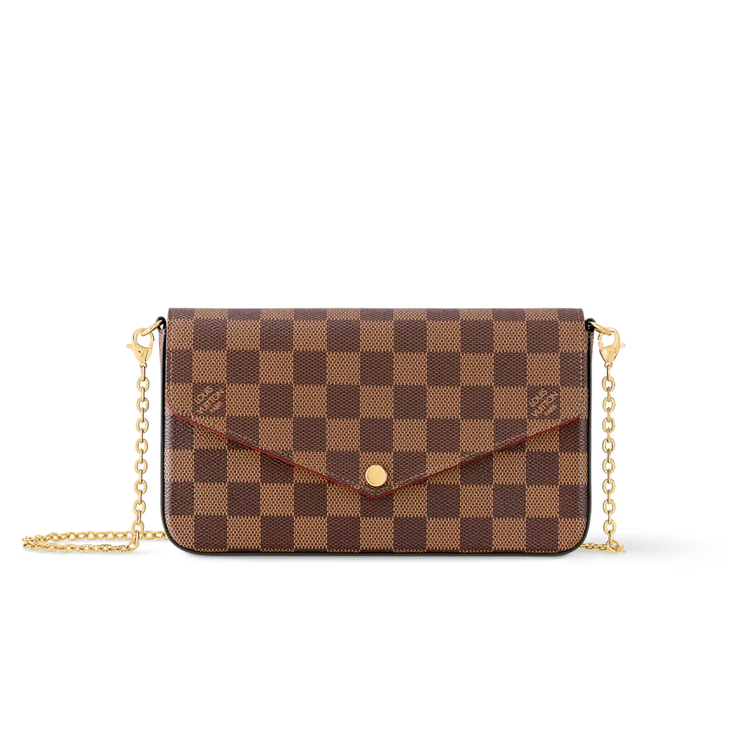 Louis Vuitton Pochette Felicie Shoulder Bag / Brown Gold Hardware
