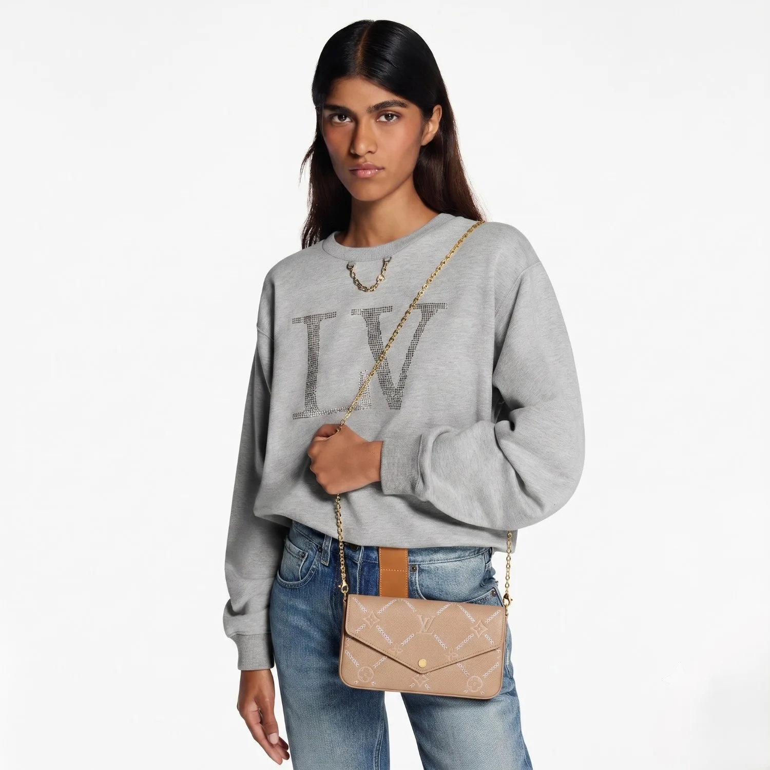 Louis Vuitton Pochette Felicie Shoulder Bag / Hazelnut Couture Gold Hardware - Image 2