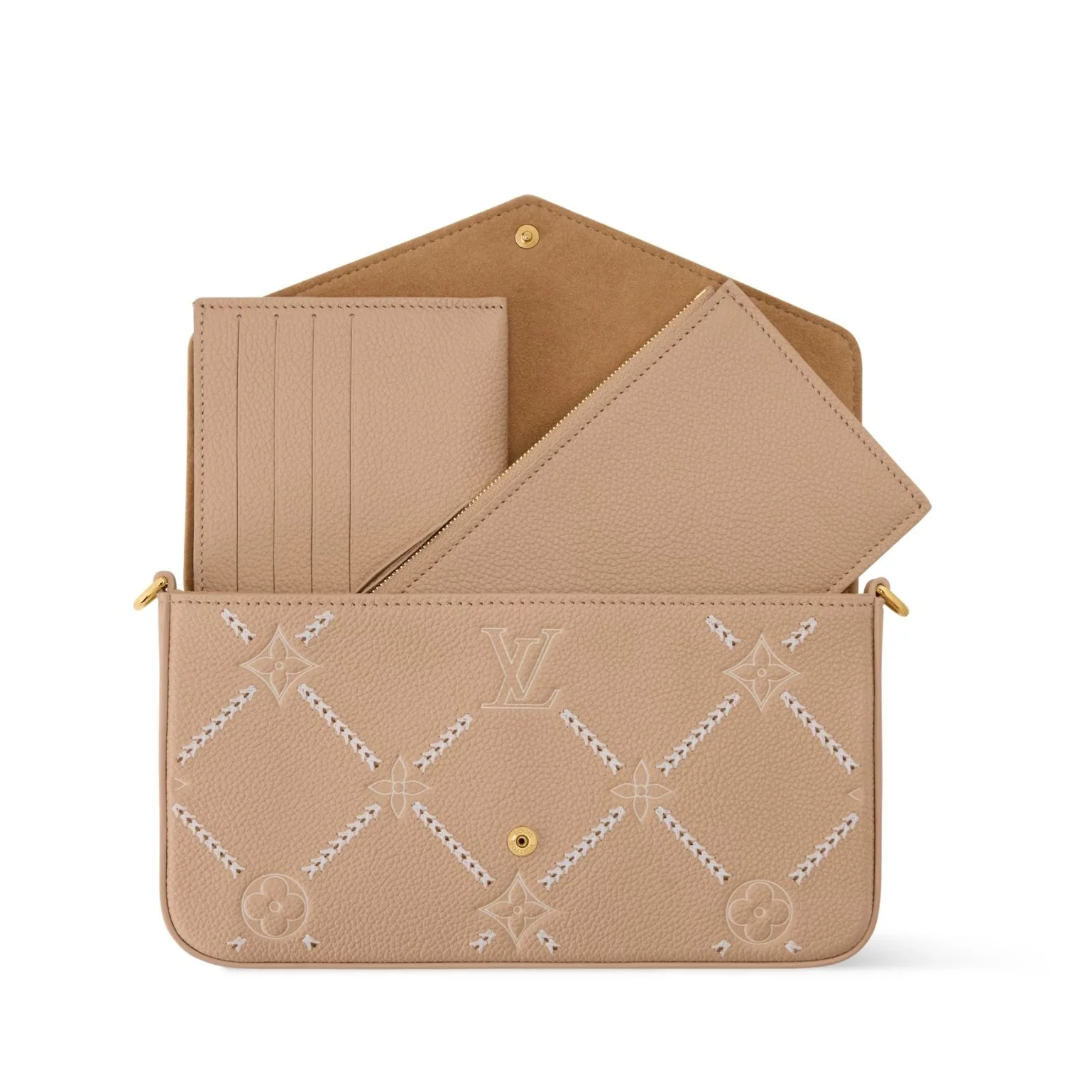 Louis Vuitton Pochette Felicie Shoulder Bag / Hazelnut Couture Gold Hardware - Image 6