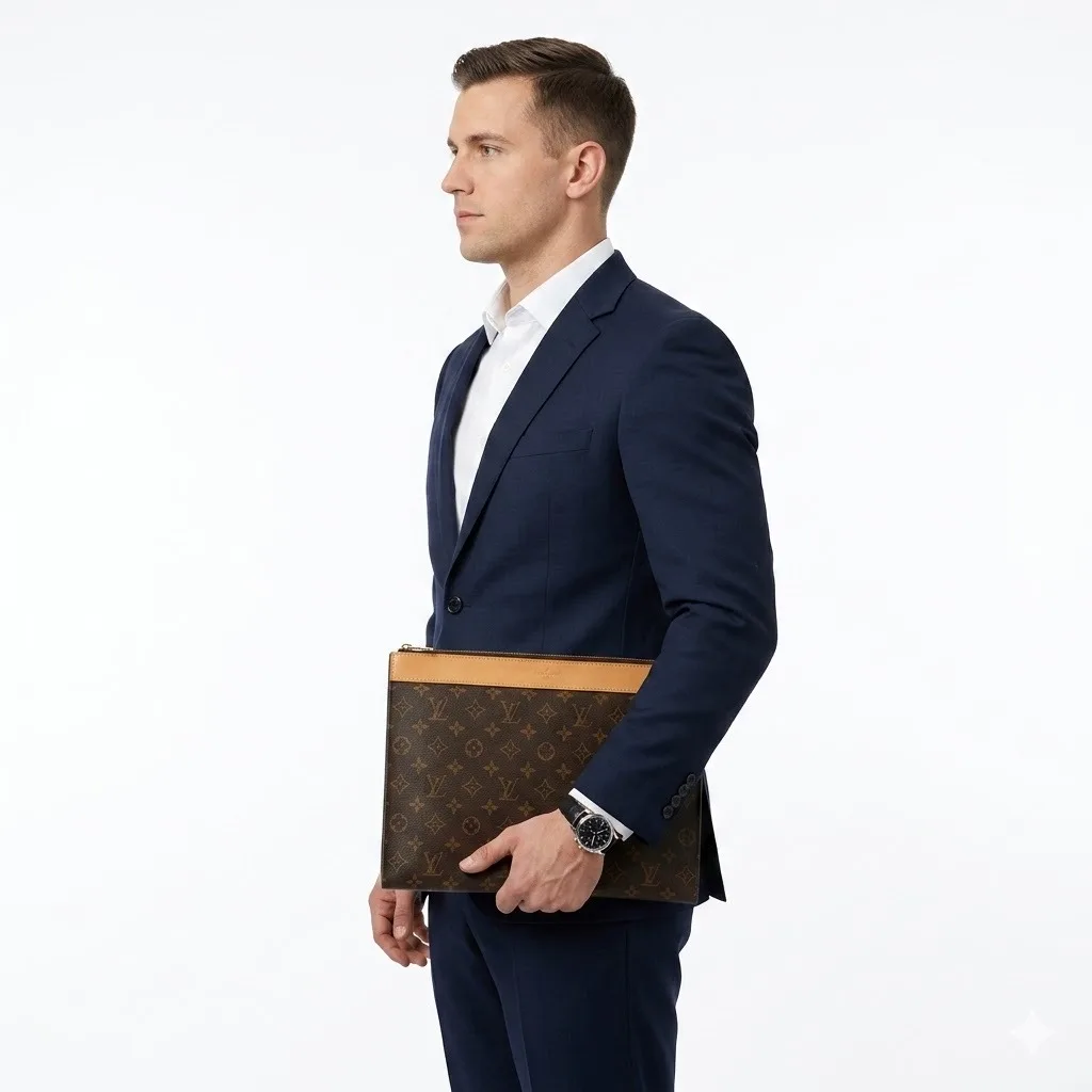 Alternative view of Louis Vuitton Pochette Jour Wallet Clutch & Pouch / Brown Monogram Canvas Gold Hardware