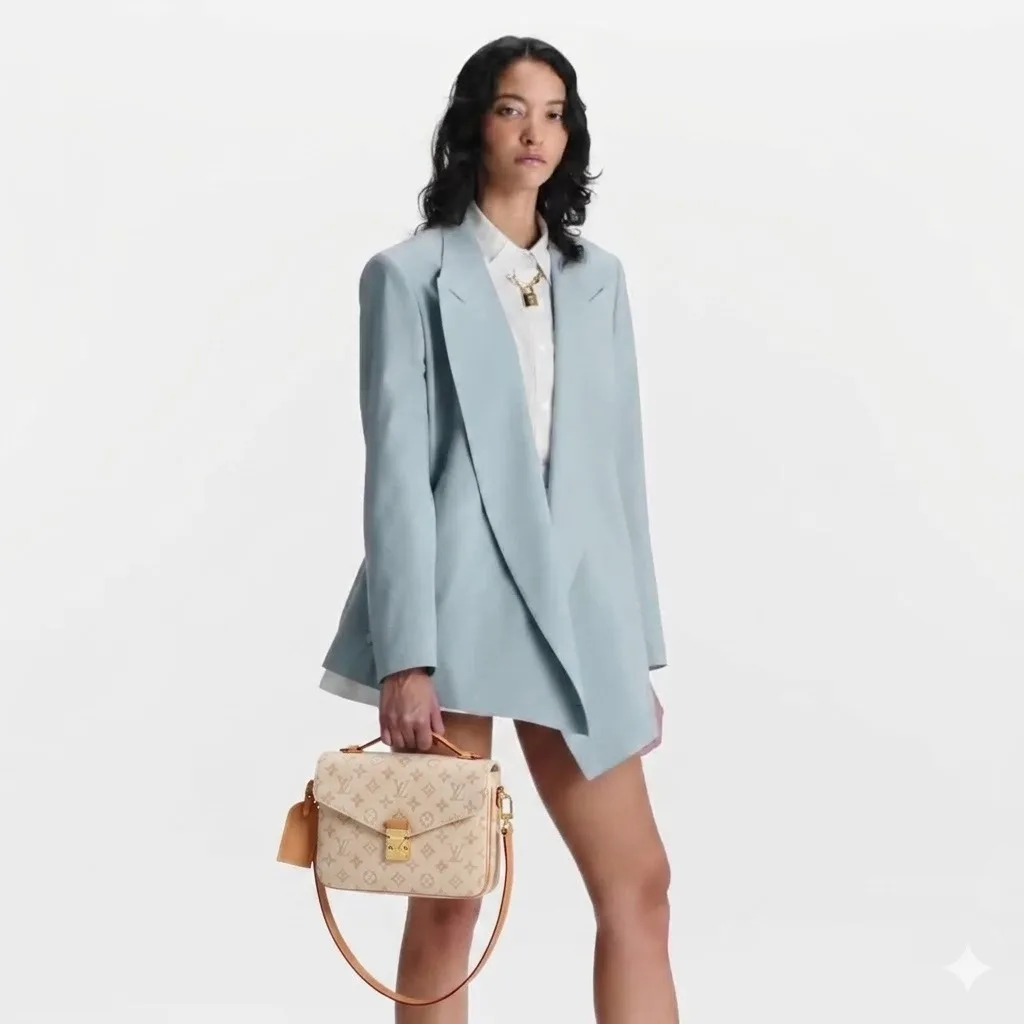 Alternative view of Louis Vuitton Pochette Metis MM Shoulder Bag / Monogram Origine Lin Canvas Gold Hardware