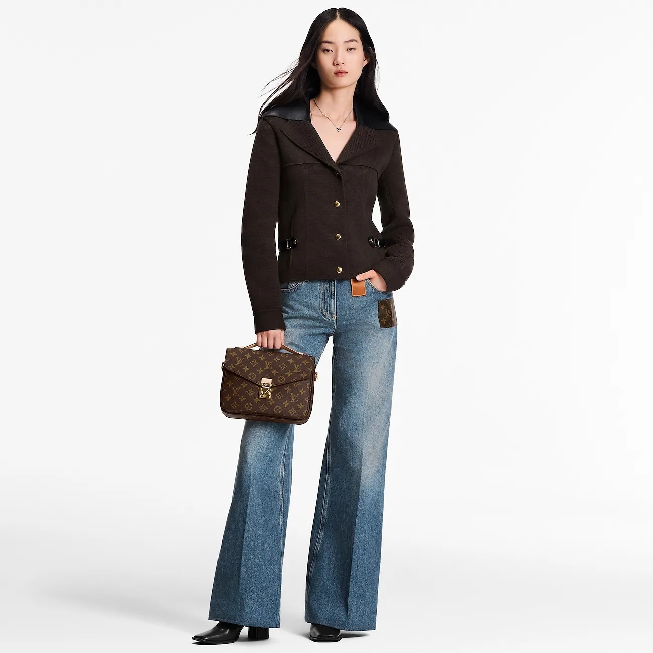 Alternative view of Louis Vuitton Pochette Metis Shoulder Bag / Brown Monogram Canvas Gold Hardware