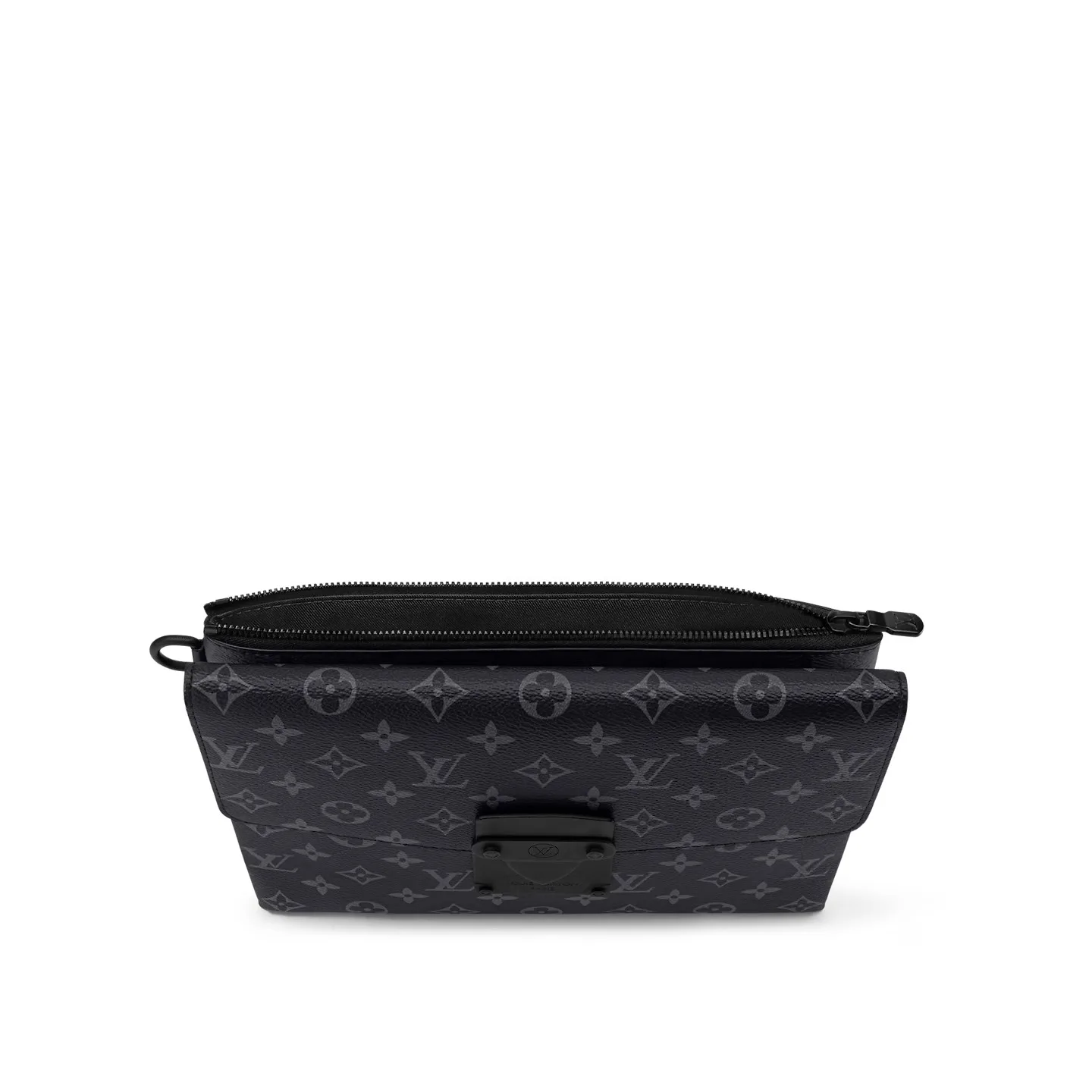 Louis Vuitton Pochette S-Lock Pouch / Black Monogram Eclipse Canvas Black Hardware - Image 6