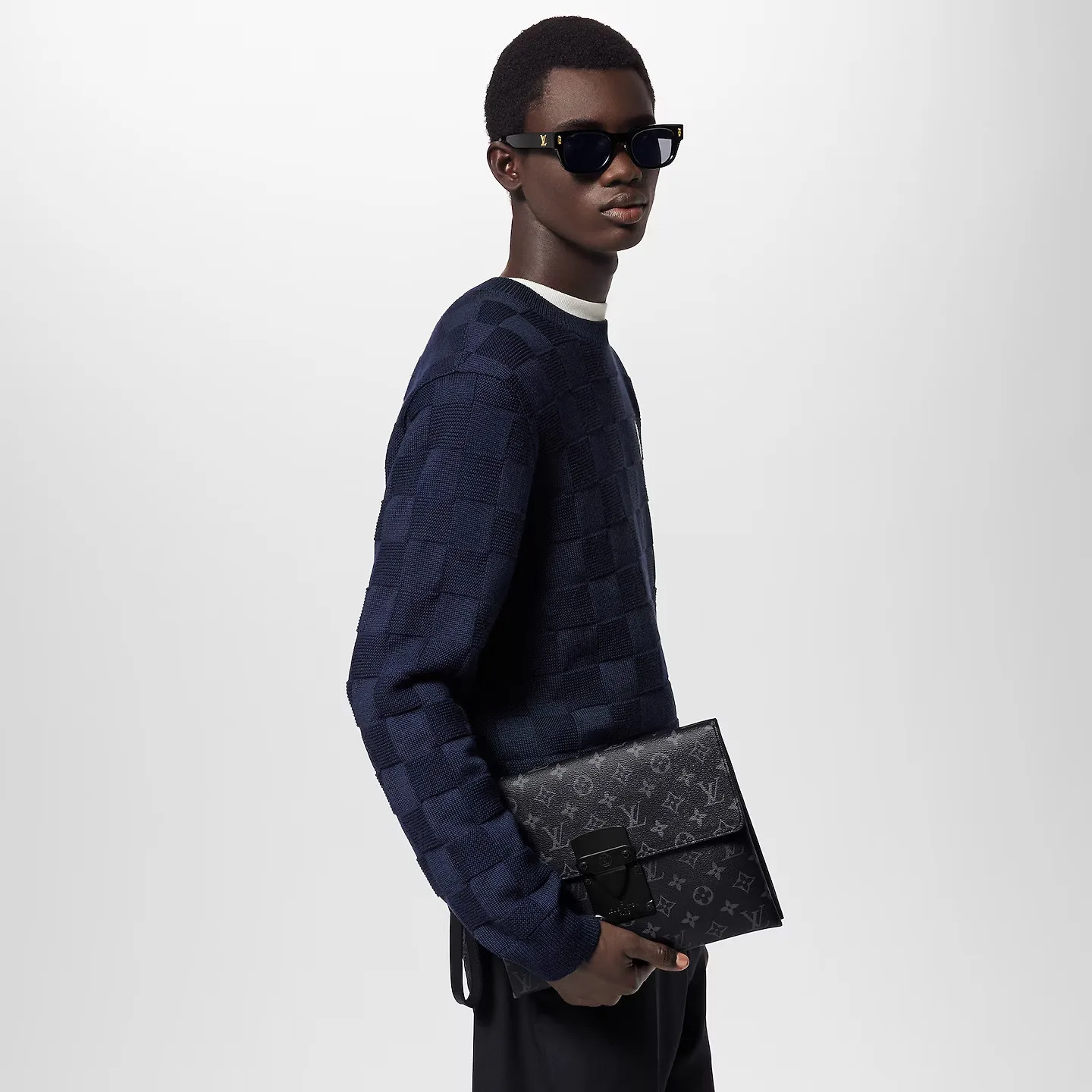 Alternative view of Louis Vuitton Pochette S-Lock Pouch / Black Monogram Eclipse Canvas Black Hardware