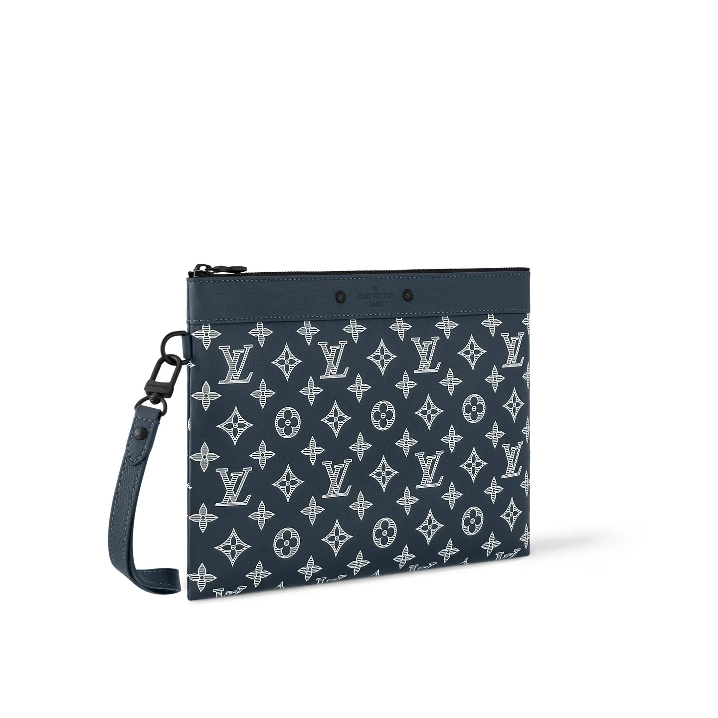 Louis Vuitton Pochette To Go Pouch / Ink Blue/ White Black Hardware - Image 4