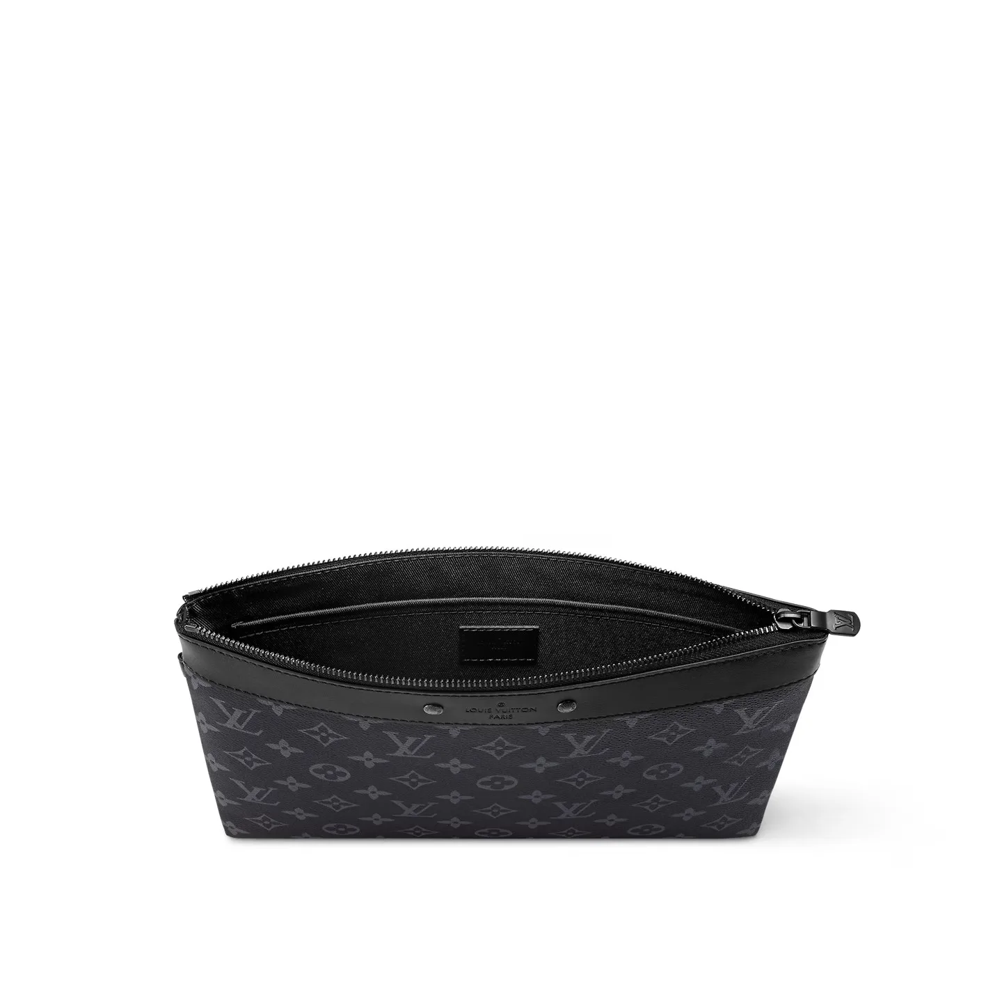 Louis Vuitton Pochette To Go Pouch / Black Monogram Eclipse Canvas Black Hardware - Image 6